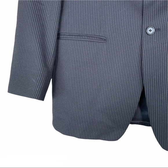 APT 9 Gray Stripe Three Button Wool Blazer - Picture 6 of 9